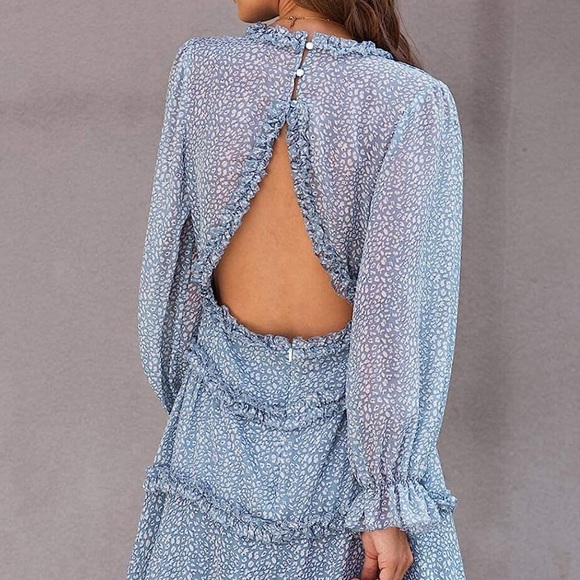 * 𝑺𝑶𝑳𝑫 * BOHO FLORAL OPEN BACK DRESS - Picture 3 of 5